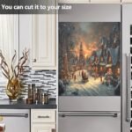 Hermoso paisaje de nieve de Navidad, cubierta magnética impermeable para lavavajillas, calcomanía magnética para refrigerador, decoración de gabinete, electrodomésticos para el hogar, cocina, - Image 7