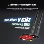 GLOTRENDS AX5400 WiFi 6E PCIe Card with Low Profile Support for Desktop PC, Intel AX210 Chip, 802.11ax, Bluetooth 5.3, Supports Windows 11/10/Linux, Does Not Support Mac OS/Windows 7/XP - Image 5