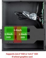 JOYJOM Micro ATX Case: Black - 7.3L, Support Micro ATX, ITX, Vertical and Horizontal, Air, Alloy Steel - Imagen 3