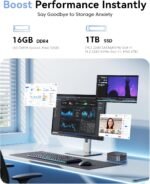 NiPoGi AK1 Plus Mini PC Intel 12TH Alder Lake-𝑵95 (hasta 3.4GHz,15W),16GB DDR4/1TB M.2 NVMe SSD,Mini Ordenadores de Sobremesa, 2xHDMI,4K@60HZ,BT4.2,RJ45-LAN,Mini Computadora para Negocios/Escuela - Imagen 5