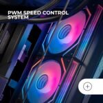 Mars Gaming MF-3DPROX2R, Kit 2x 120mm Fans, Inverted Blades, ARGB Triple Infinity Mirror 360° Lighting, PWM Control, FDB Bearings, PC Fans with Full ARGB Compatibility, Black - Imagen 5