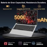 Ruzava Celeron N5095 Laptop 15.6 Inch 2.9 GHz Win11 Pro 8GB 256GB SSD Expansion 1TB 5G WiFi BT4.2 HDMl USB 3.0 Portable with Wireless Mouse and Spanish Keyboard Membrane – Silver-003 - Image 7