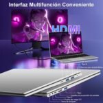 Ruzava Celeron N5095 Laptop 15.6 Inch 2.9 GHz Win11 Pro 8GB 256GB SSD Expansion 1TB 5G WiFi BT4.2 HDMl USB 3.0 Portable with Wireless Mouse and Spanish Keyboard Membrane – Silver-003 - Image 8