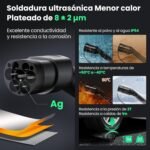 GONEO Charging Cable Type 2 22kW 7M 32A Mode 3 Charging Cable for Electric Car Type 2 and 3 Phases for E Auto EV/PHEV Type 2 to Type 2 with Carry Bag - Imagen 4