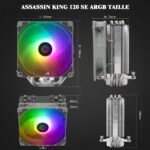 TR Assassin King 120SE ARGB CPU Air Cooler, 5 Heat Pipes, TL-C12C-S PWM Quiet with S-FDB Bearing, for AMD AM4/Intel 1150/1151/1200/1700 - Imagen 5