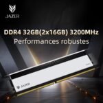 JAZER DDR4 RAM 32GB (2x16GB) 3200MHz CL18, XMP 2.0 Overdrive, 1.35V UDIMM Desktop Speicher, Hochleistungs-Gaming Arbeitsspeicher - Imagen 3