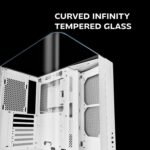 Mars Gaming MC-INFINIOLITE, ATX Gaming Case, Continuous Curved Tempered Glass Without Frame, Glass Top Panel, Double Camera Structure, Support Liquid Cooling up to 240mm, USB-C, White - Imagen 3