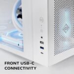 Mars Gaming MC-INFINIOLITE, ATX Gaming Case, Continuous Curved Tempered Glass Without Frame, Glass Top Panel, Double Camera Structure, Support Liquid Cooling up to 240mm, USB-C, White - Imagen 7