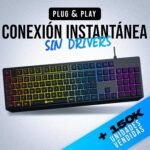 KLIM Chroma Gaming Keyboard - Lightweight, Durable, Waterproof, Ergonomic, Quiet Wired USB Keyboard for Mac PC - Black - Imagen 3