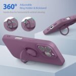 ABITKU iPhone 16 Pro Max Case with Ring Holder Slim Design Liquid Silicone Magnetic Car Mount (with Wrist Strap Lanyard), iPhone 16 Pro Max Case 6.9 - Image 4