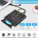 Guamar External CD DVD Drive, USB 3.0 Type C CD/DVD ROM +/-RW Reader Burner with SD/TF Slot and 2 USB/Carrying Case, Portable Optical Disc Drive for Laptop PC Desktop - Image 3