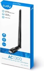 Cudy WU1400 AC1300Mbps WiFi Antenna USB 3.0 WiFi Adapter for PC, WiFi Dongle, 5Ghz/2.4Ghz, 5dBi High Gain Antenna, Support Windows 7/8/8.1/10, Mac OS, Linux - Imagen 6