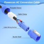 CERRXIAN 6.5FT EU Conversion Cable for PowerCon AC, 3 Pin 1.5mm² 15awg 90 Degree EEC 7/7 Male to PowerCon A Type Audio Speaker Altator Power Cable (2M) - Image 3