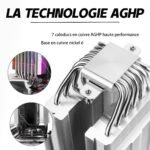 TR PS120SE ARGB CPU Air Cooler 7 Heat Pipes Dual PWM Fan TL-C12B-S V2 AGHP Technology S-FDB Bearing for AMD AM4/AM5 and Intel 1150/1151/1200 - Imagen 4