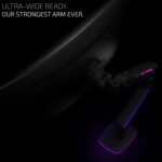 Invision VORTEX Soporte Brazo Monitor Gaming Pantallas 27 a 57 Pulgadas | Curvo y UltraWide | Alimentación USB de 5 V | Luces LED RGB Integradas con 14 Modos | Soporta Hasta 18 kg (VR200) - Imagen 4