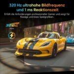 KTC 320hz Gaming Monitor 27 Inches, 300Hz240hz, QHD Monitor White, Fast IPS, 1ms, 2K 2560 x 1440P, Freesync & G-Sync, 144% sRGB, HDR400, Low Blue Light, VESA 100x100, DP1.4/HDMI 2.1 - Image 3