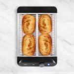 Ufesa Barley Flat Toaster, 900W with 3 Quartz Resistors, Stainless Steel Horizontal Toaster, XL Size for 4 Slices, 7 Levels, Reheat and Defrost, Crumb Tray, Pastries - Imagen 7