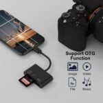 USB C SD Card Reader, 3in 1USB C to SD/Micro SD/USB 2.0 Adapter, TF Memory Card Reader Compatible with Type-C Devices such as Samsung, MacBook, Laptop, Tablet, etc. - Imagen 4