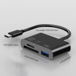 USB C SD Card Reader, 3in 1USB C to SD/Micro SD/USB 2.0 Adapter, TF Memory Card Reader Compatible with Type-C Devices such as Samsung, MacBook, Laptop, Tablet, etc. - Imagen 7