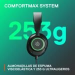 SteelSeries Arctis Nova 3 - Wired Gaming Headset Multisystem - Hi-Fi Controllers - 360° Spatial Audio - RGB Lights - Memory Foam Pads - Ultralight - PC, PS5, PS4, Switch - Imagen 8