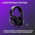 SteelSeries Arctis Nova 3 - Wired Gaming Headset Multisystem - Hi-Fi Controllers - 360° Spatial Audio - RGB Lights - Memory Foam Pads - Ultralight - PC, PS5, PS4, Switch - Imagen 9