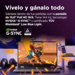 Lenovo LOQ Gen 9 – Gaming Laptop AI 15.6" FHD, 144 Hz (AMD Ryzen 5 7235HS, NVIDIA GeForce RTX 3050, 24 GB RAM, 512 GB SSD, Wi-Fi 6, No Operating System) Spanish QWERTY Keyboard – Grey - Imagen 4