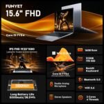 2026 Laptop, 15.6 Inch IPS FHD 1920×1080 Laptop, Core i5-7Y54 Portable Processor, 16 GB RAM, 512 GB SSD, Slim Laptop PC with Backlit Keyboard Notebook - Image 4