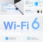 TP-Link Archer TX20U Nano | WiFi6 USB Adapter, AX1800 Dual Band, Lower Latency and Safer Network, Preloaded Controller, Plug and Play, Nano Design, Black - Image 4