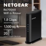 NETGEAR WiFi 6 Router (R6700AXv3) - Security Features, AX1800 Wireless Speed (up to 1.8Gbps) - Covers up to 1,500 sq.ft, 20 Devices - Imagen 3