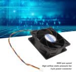 Annadue 12cm High Contour High Speed Cooling Fan 120 X 38mm 6000RPM 12V 2.7A 4 Pin FG Black Fan for Computer Case for Servers - Image 5