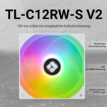 Thermalright TL-C12RW-S V2 CPU Fan 120mm Reverse Fan for Case Comes with ARGB Lighting, Silent PWM Fan for PC with 1500RPM Speed, CPU Fan White - Imagen 3