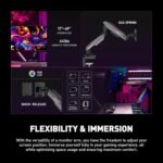 MSI MPG MT201R RGB Single Monitor Mount Arm, Supports 17 to 49 Inch Screens and 44 Pounds, VESA Compatible, High Adjustable Gas Spring Bracket - Imagen 4