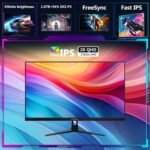 Z-Edge Gaming Monitor 27 Inches, QHD 2K(2560x1440) 180Hz, Fast IPS 1ms, 350 CD/m², 94% DCI-P3 HDR10, FreeSync, DP 180Hz/HDMI 144Hz, VESA Compatible, Black - Imagen 3