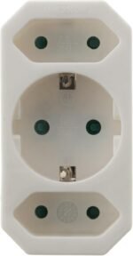 Zenitech, Triplite Schuko Power Strip 2x2.5A + 1x16A - Ideal for Home and Office - Practical Multi-Outlet - White - 2x2.5A + 1x16A - 3 Outlets - Imagen 3