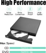 YAODHAOD External CD/DVD Drive, CD RW Reader, DVD Player for Laptop, PC, Mac, Windows 11/10/8/7, Mac, Linux - Image 3