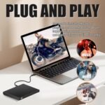 YAODHAOD External CD/DVD Drive, CD RW Reader, DVD Player for Laptop, PC, Mac, Windows 11/10/8/7, Mac, Linux - Image 4