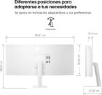 LG 34U601SA-W, Smart Monitor, 34", WQHD Display, 3440x1440, VA Panel, (21:9), webOS24, 300 nits, Remote Control, Tilt, White - Imagen 16