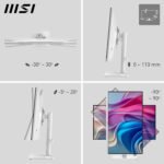 MSI Modern MD272UPHW 27" Professional UHD Monitor - 3840 x 2160 IPS Panel, 60 Hz, VESA Mount, 4-Way Adjustable - HDMI 2.0b, DisplayPort 1.4a, Type-C - White - Image 5