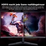 KOORUI Curved Gaming Monitor 24 Inch FHD 1080P 180Hz 1ms | 1500R VA Panel, Ultra Thin, HDMI/DP, VESA Mount, Blue Light Filter, Tilt Adjustment (Office/Gaming - Imagen 3