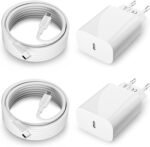 2 Pack 20W USB C Charger for iPhone 16/16 Pro/16 Pro Max/16 Plus/15/15 Pro/15 Pro Max/15 Plus, iPad Power Supply, USBC Adapter Fast Charger with USB Fast Charging Cable - Imagen 2