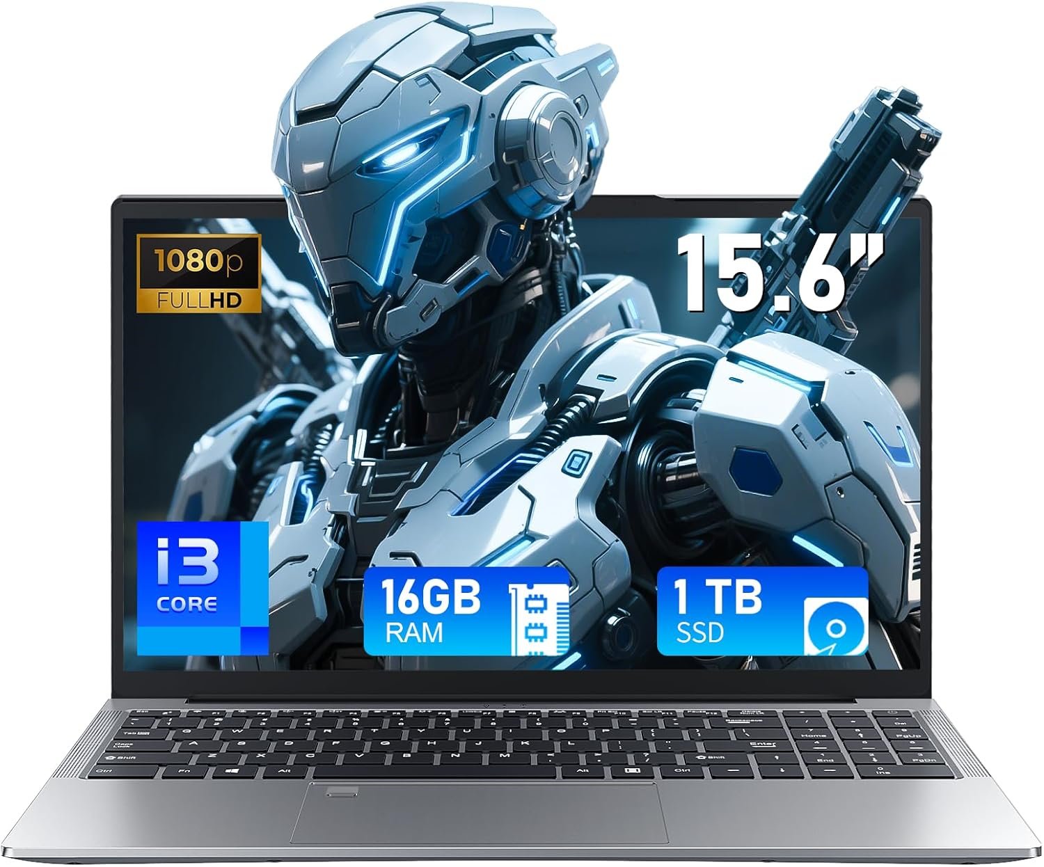 2026 Laptop 15.6 Inch i3-1025G1 Core 3.4GHz 16GB RAM 1TB SSD Laptop with Win 11 FHD 1920×1080 WiFi 5 BT 5.0 USB 3.0 HDMI Type-C Mini Multimedia Port Backlit Keyboard - Imagen 2