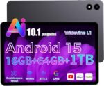 2026 Latest Tablet 10 Inch Android 15,Gemini Ai,16GB RAM + 64GB ROM + 1TB TF, GMS, Widevine L1,5G Wi-Fi6, BT5.2, Slim and Light, Facial Unlock, Wireless Screen Mirroring - Imagen 2