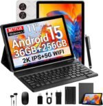 2026 Newest 2K Tablet 11 Inch with Android 15, Octa-Core, 36GB RAM+256GB ROM (1TB TF), 5G WiFi, 2000 x 1200 Incell, Widevine L1/8000mAh/13MP+8MP/GPS, Tablet with Keyboard+Mouse(Grey) - Imagen 2