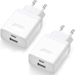 2Pcs USB C Charger, Plug 20W Compatible for iPhone 16 15 14 13 12 11 Pro MAX SE XS XR 8 7 Plus Mini SE, Galaxy, Pixel. Fast Charging Type C Charger Mobile Adapter Multi Head Current Wufuera - Imagen 2