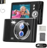 32GB Portable Digital Photo Camera: 48MP Compact Digital Camera for Vlogging with 2.8" 4K Screen, 16X Zoom Auto Focus Rechargeable Photo Cameras for Kid Beginner - Imagen 2