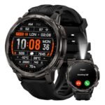 KOSPET Tank T4C Reloj Inteligente Hombre con Linterna LED, Pantalla AMOLED 1,5″, GPS Doble Banda y Brújula, Monitoreo de Salud 24/7, Resistente al Agua 5ATM, Compatible con Android y iOS (Negro)