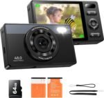 64GB Digital Camera with 48MP Auto Focus and 16X Zoom - Compact Portable Rechargeable for Kids Beginners - Imagen 2