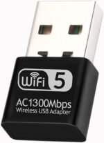 AC1300 Mini USB WiFi Antenna, Dual Band WiFi Receiver 5GHz/2.4GHz - USB Wi-Fi Adapter for PC Compatible with Windows 7/8/10/11/Vista/XP/Mac 10.9-10.15 - Imagen 2