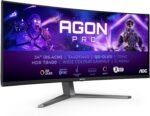 AOC Agon Pro AG346UCDAM - 34 Inch WQHD Curved OLED Gaming Monitor, 175 Hz, 0.03 ms, FreeSync Premium Pro, Comp. G-Sync, HDR400 3440x1440, 2X HDMI, DisplayPort, USB Hub Black, QD-OLED - Imagen 2