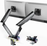 ARES WING RGB Dual Monitor Arm for 17-38 inch Ultra Wide Monitors, Supports 36.2 lbs, Heavy Duty Dual Monitor Stand for Desktop, Adjustable Dual Monitor Stand with - Image 2